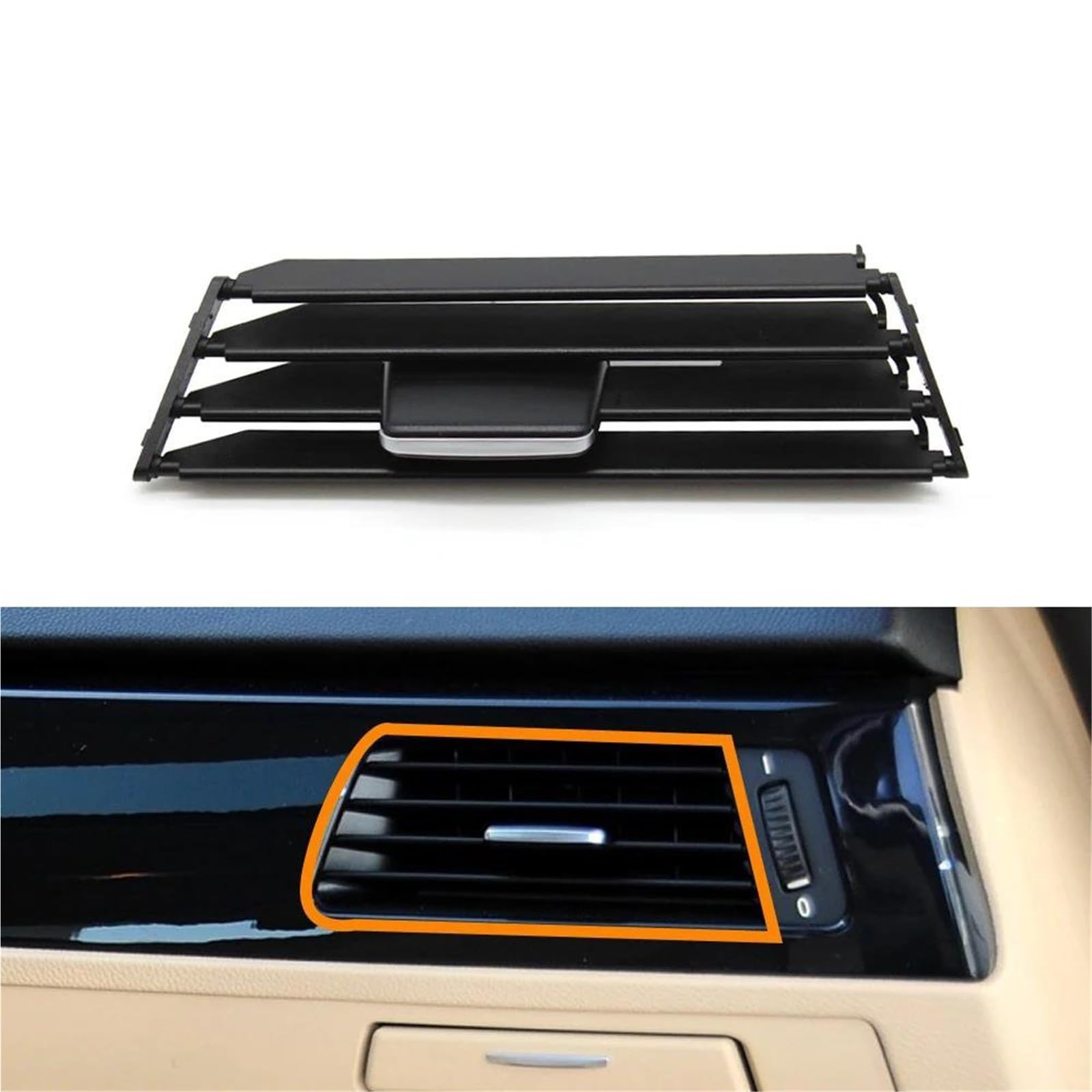 Piwine Right Car Interior Air Vent Dashboard Front Air Conditioning Ac Vent Grill Outlet Repair Kit For 3 Series E90 E91 E92 E93 2005-2012(Right)