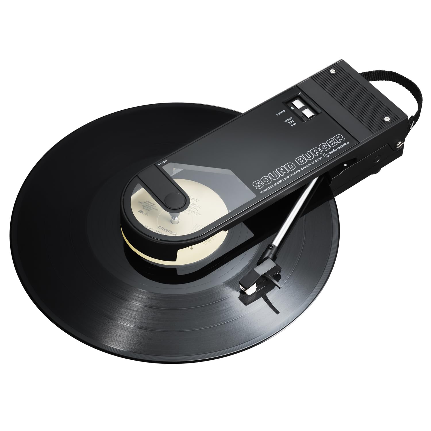 Audio-Technica SB727 Sound Burger Tragbarer Bluetooth-Plattenspieler (schwarz)