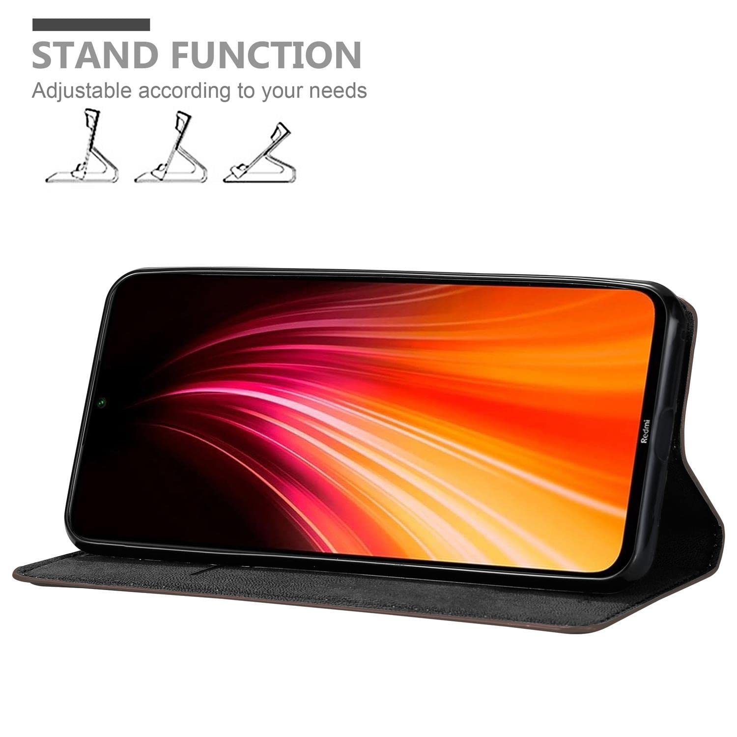 Cadorabo Custodia Libro Portafoglio Per Xiaomi Redmi Note 8T - Rosso Mela Con Vani E Chiusura Magnetica