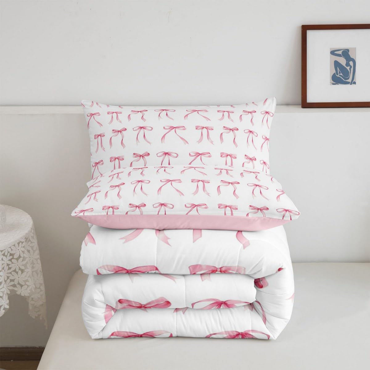 Cute Castle Fairy Comforter Set - Pink Bow Bedding -5 Cute Castle Fairy Comforter Set - Pink Bow Bedding -5