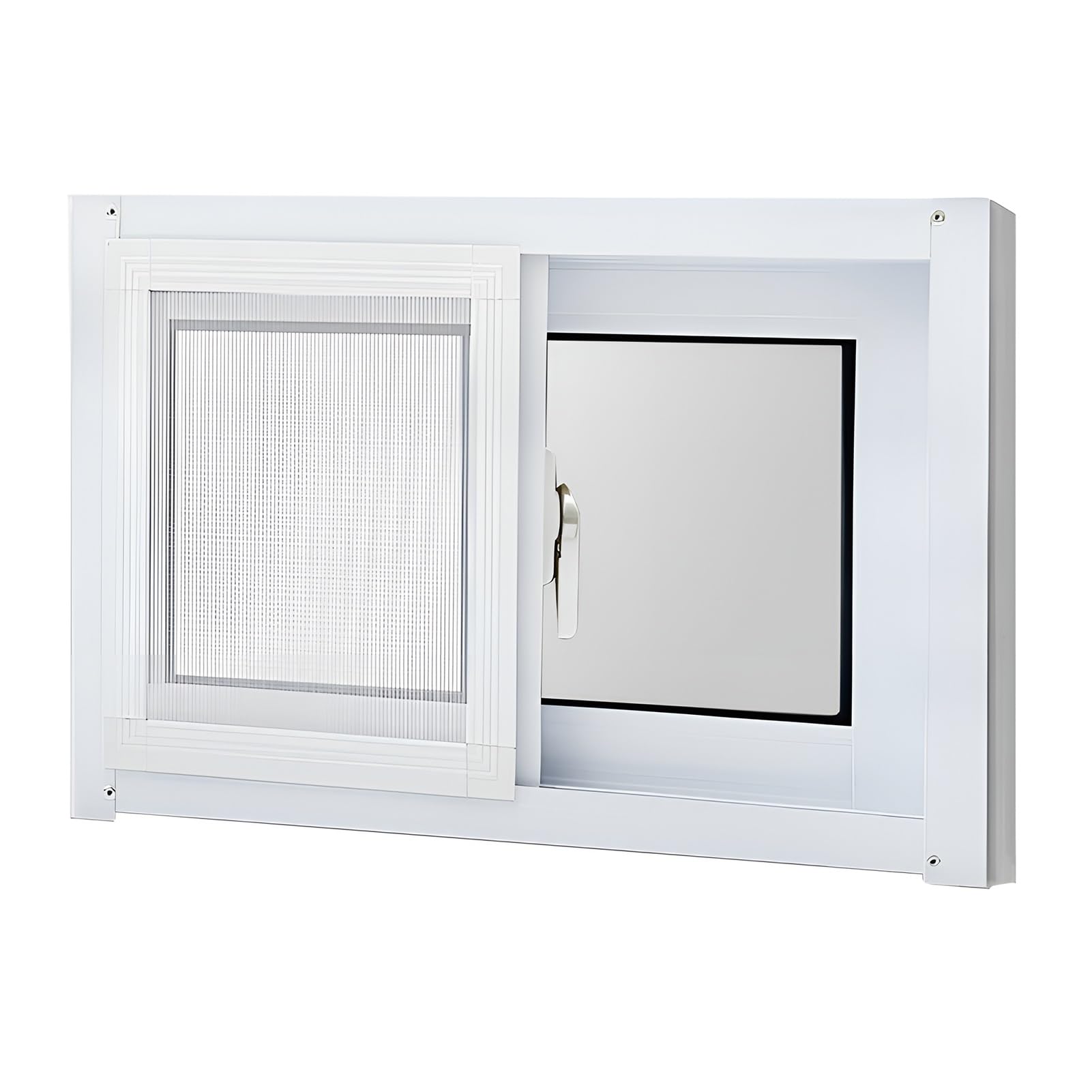Finestra di Ricambio per Seminterrato da 40x40cm 40x80cm 50x60cm 80x60cm Finestre Scorrevoli con Zanzariera per Capannone, Casette, Garage(HXW 50X80CM)