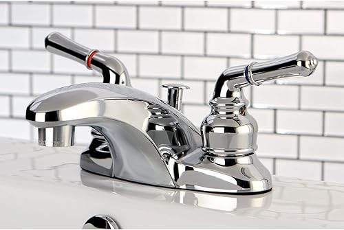 Miniatura 4 de Kingston Brass KB628 Magellan Grifo de lavabo con manija de palanca, 4-1/4 pulgadas, níquel cepillado cepillado níquel,brushed nickel/polished