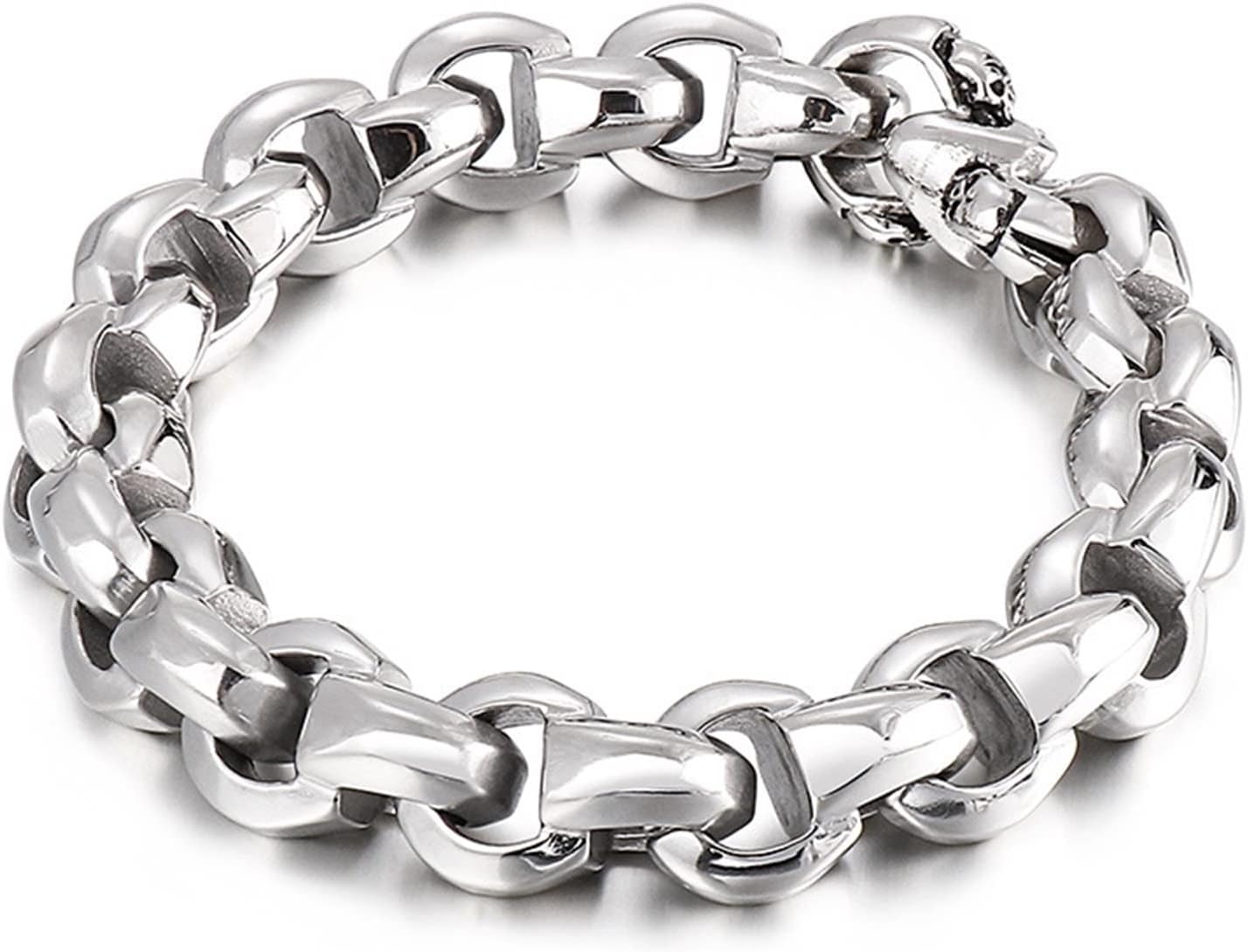 Cheap Bracelets, Cool Bracelets for Men Stainless Steel D Shaped Thick Chain Design for Men