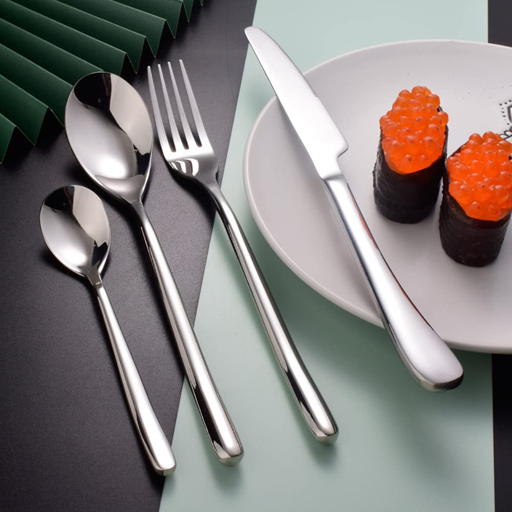 Amazon｜6人用モダンなシルバーウェアセット 繊細な18/10ステンレス