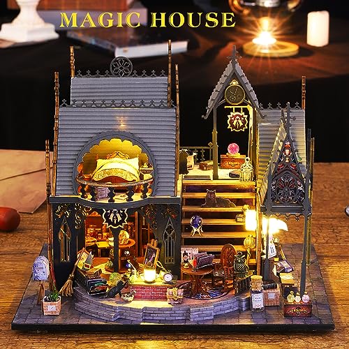 Spilay Diy Miniature House Kit with Wooden Furniture, with Music Box Dust Proof Cover and LED - Image 2