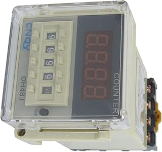 Aexit DH48JA AC/DC Controllers 12V 50/60Hz 1-999900 Count Up Digital Counter Relay Process Controllers w Base