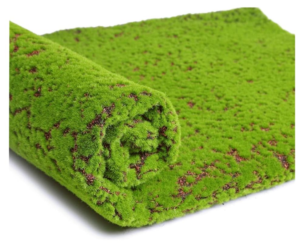 LIOOBO Artificial Moss Decorative Green Mat Plant Wall Panel Grass Home Bar Fake Indoor Pots Artifical Crafting Rug Strip Of Carpet Decor Realistic Faux Plants Patio Pearl Cotton Base Turf Lawn DIY