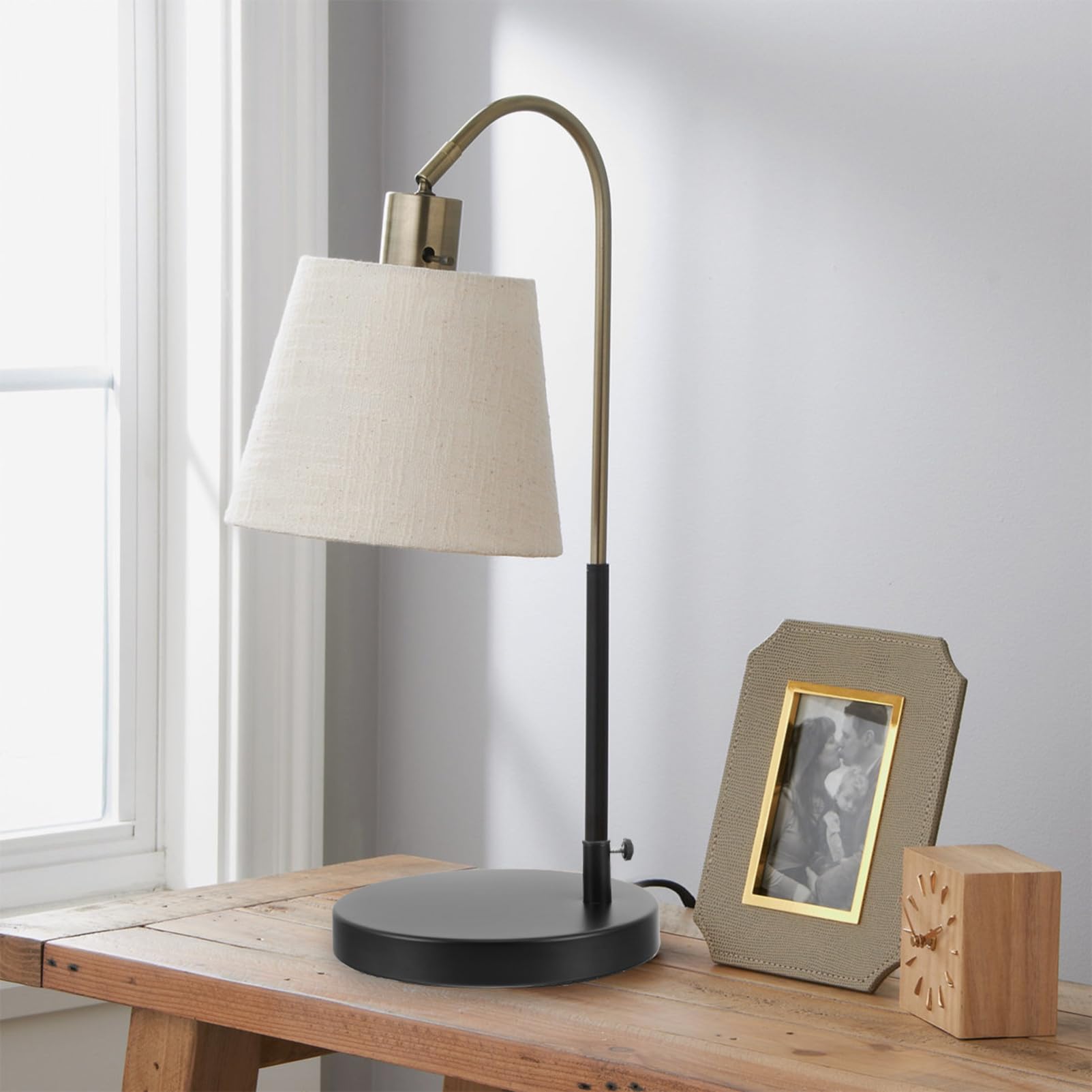 Gatuida Base per Lampada da Scrivania Nero Supporto Stabile per Lampade Braccio Snodabile Accessorio DIY per Illuminazione da Tavolo Elegante e