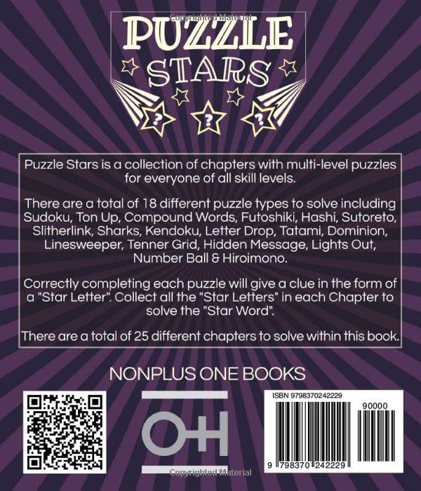 Miniatura 2 de Puzzle Stars Mixed Puzzles for Adults of all skill levels including Sudoku, Hashi, Slitherlink, Word and Number Puzzles - Complete Puzzles to Gain