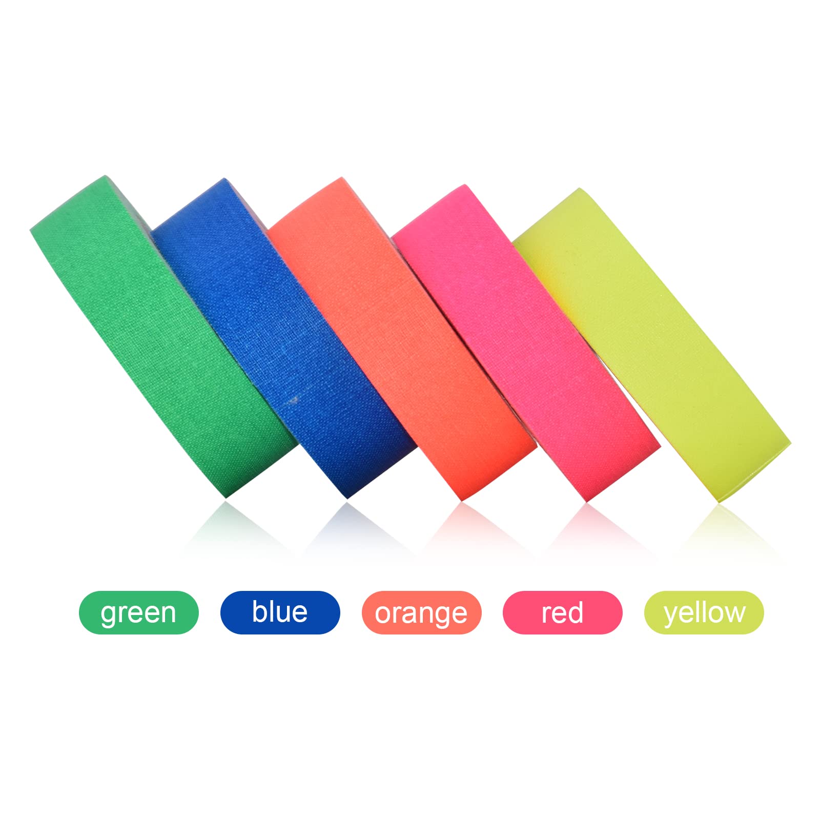 Magiin Neon Klebeband [10 Rollen] fluoreszierende Gaffa Tape UV aktiv Tape Blacklight Leuchtband für Kunst Handwerk Dekorationen 5 Farben 15MM*5M Pro Rolle
