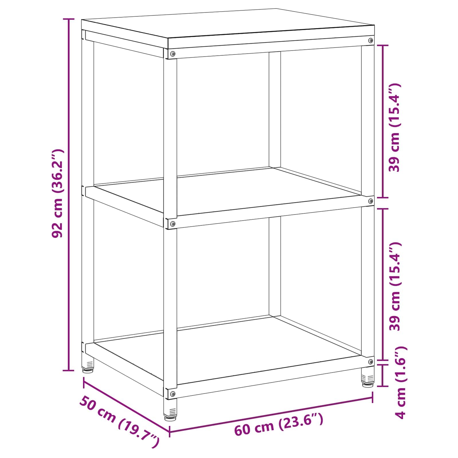 Stahl Küchenaufbewahrung HATTEM Silber, 60 x 50 x 92 cm Regal Lagerung für Vorräte, Mehrzweckschrank für Esszimmer Küche Balkon Garten Ordnung