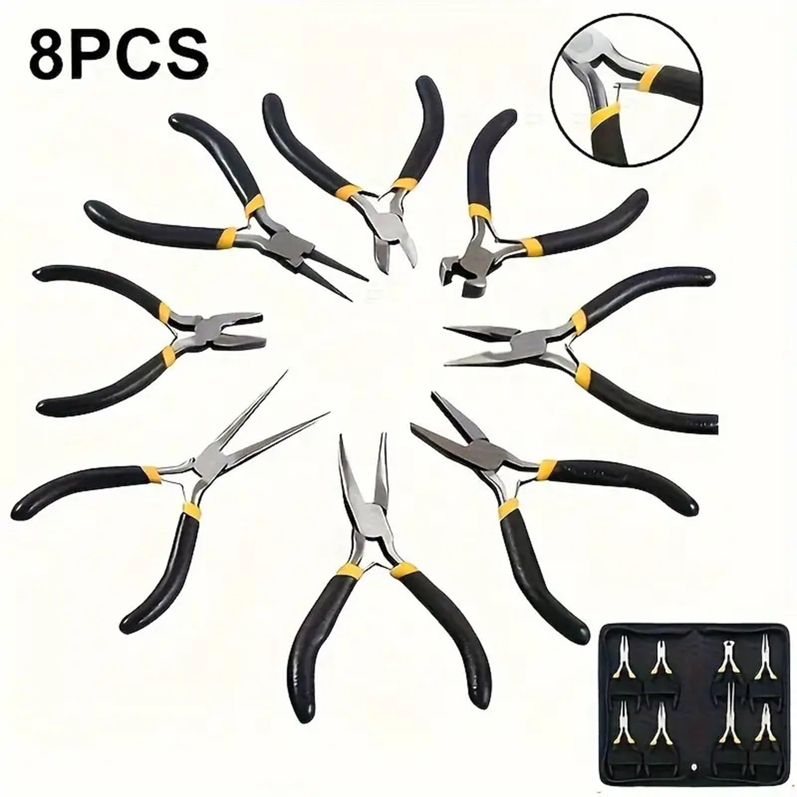 Set di pinze per gioielli portatili, multiuso, accessori alla moda, per artisti e amanti dei gioielli, uso quotidiano, collezione di pinze per perline