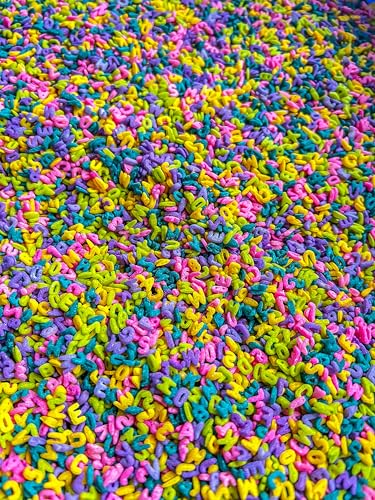 Image of 4 Cups of Tropical Rainbow Alphabet Pasta Sensory Filler for Sensory Table
