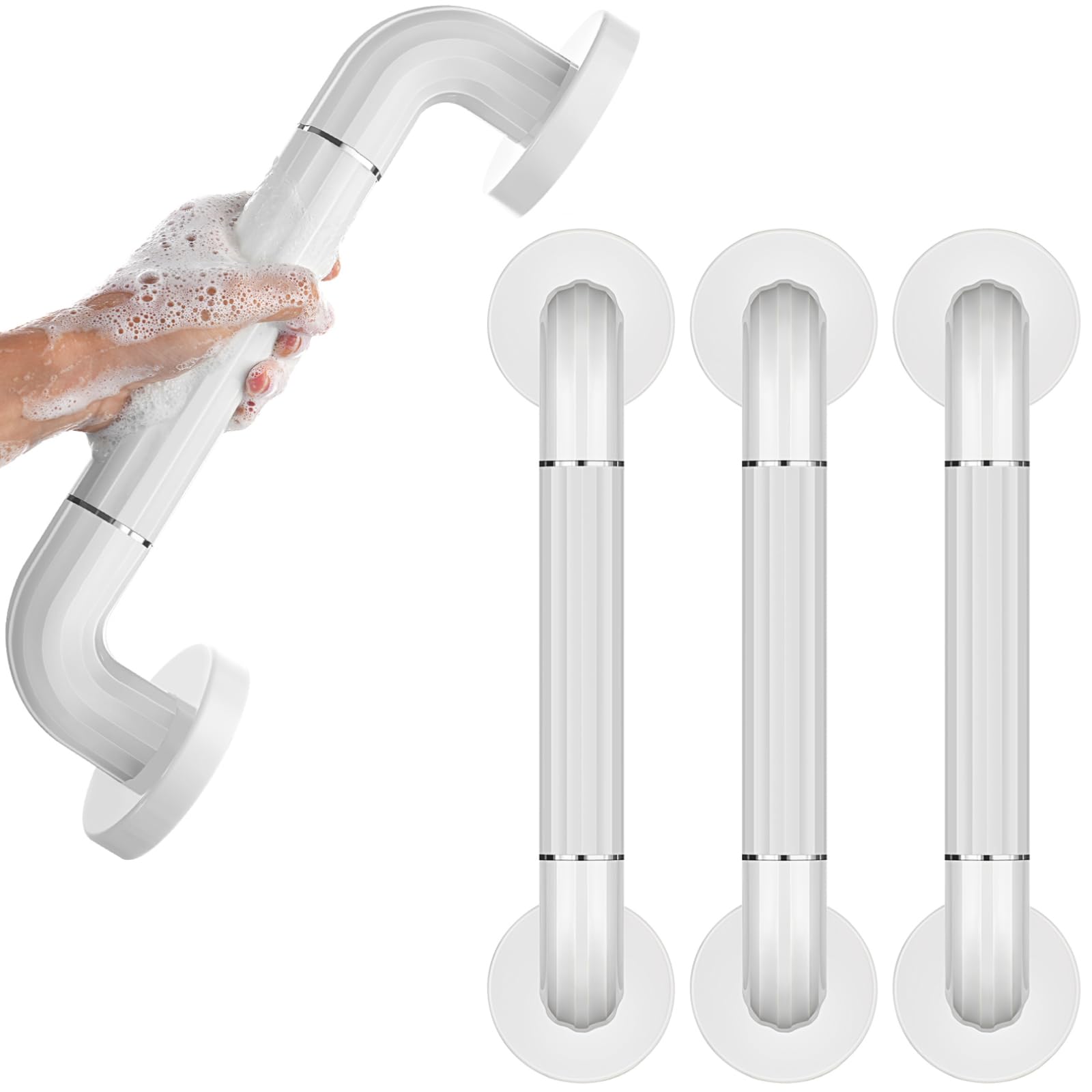 4-Pack 13 Inch Grab Bars for Bathtubs and Showers, Anti-Slip Safety Hand Rail Griffstangen für das Bad Support Bar for Handicap, Elderly, and Pregnant Women