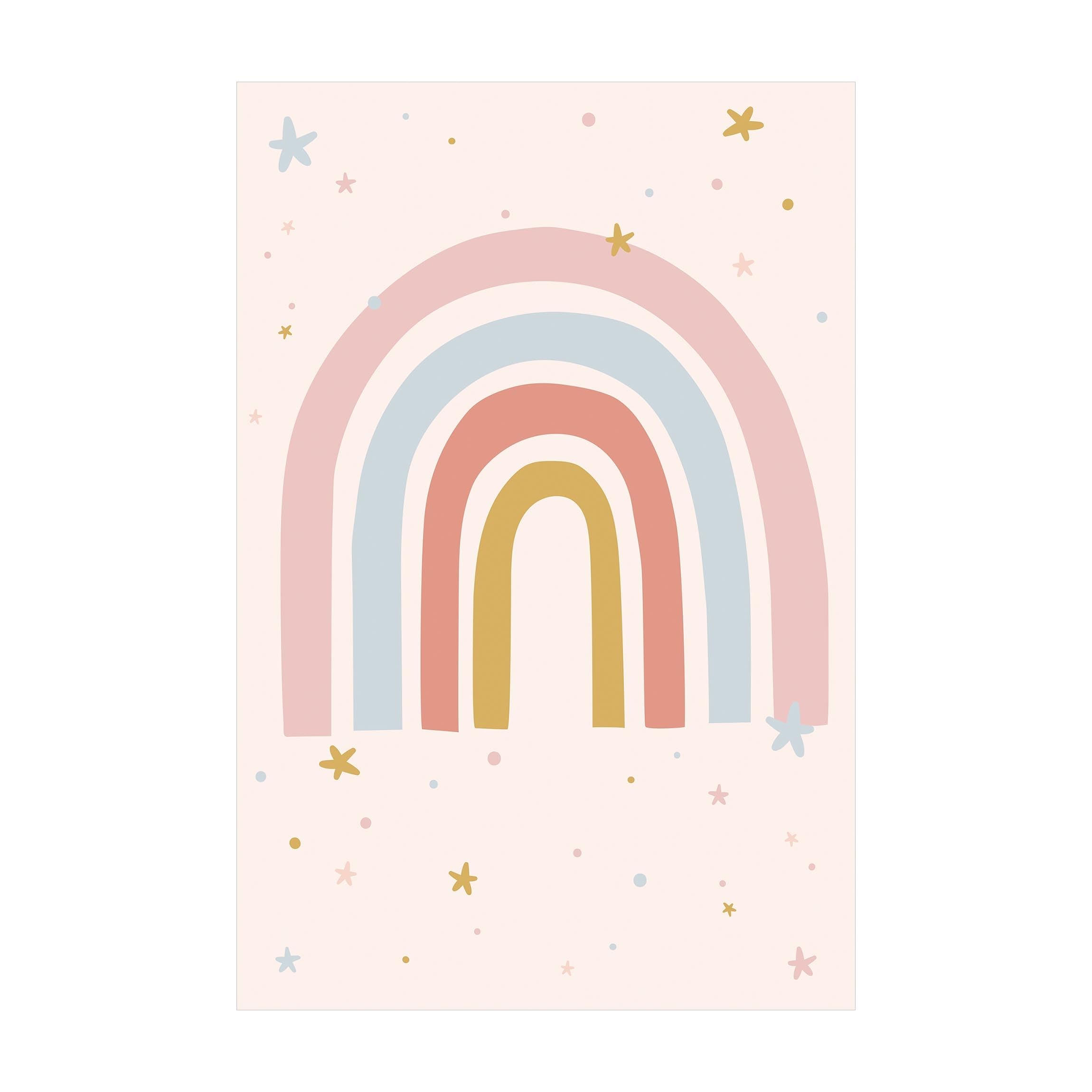 Vinylteppich nass abwischbar Kinderzimmer Bodenschutz - Made in Germany - Regenbogen Modern 2,2mm dünne Vinyl Bodenmatte Pastell Kinderteppich trittsichere Matte 3843 (40x60cm)