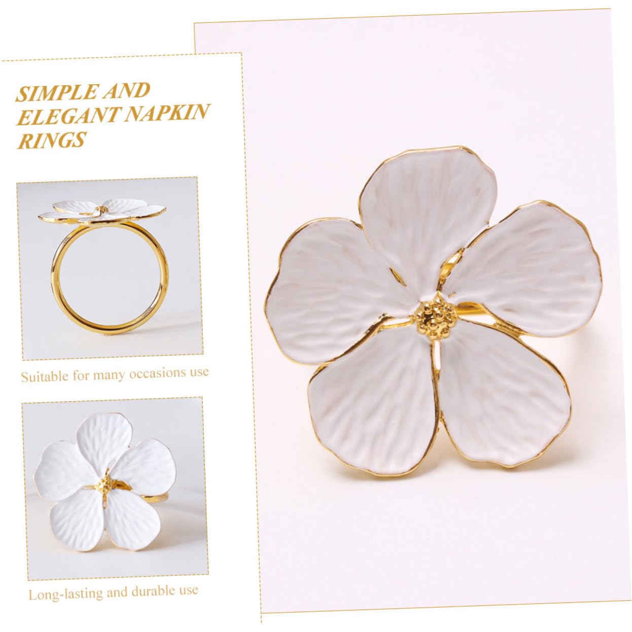 18piezas Anillos para Servilletas De Flor Decorativos Adornos para Bodas y Eventos Elegantes Accesorios De Mesa para Restaurante y Hogar