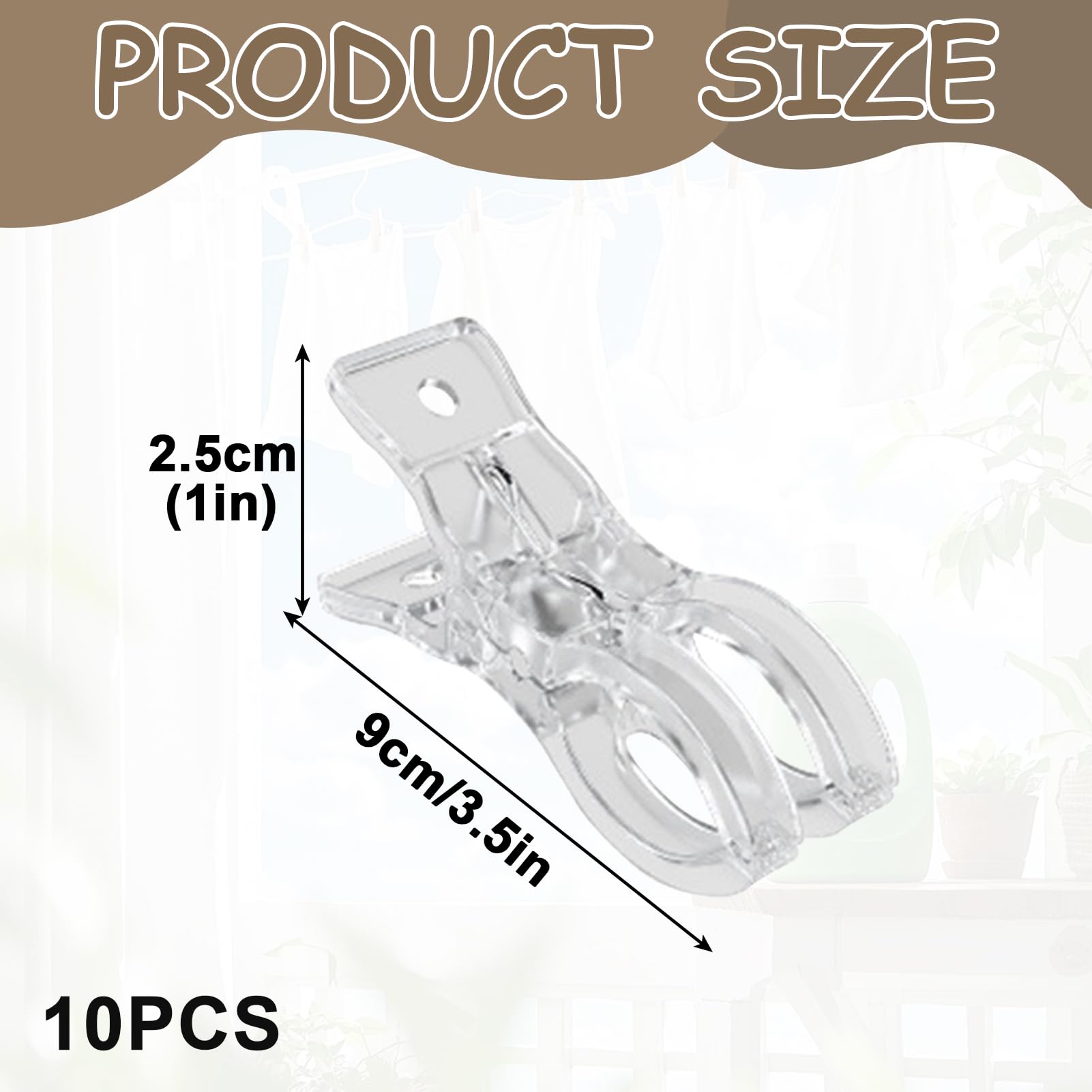 niusility 10pcs Balloon Arch Clips, Large Spring Clips, Transparent Spring Clamps, Plastic Heavy Duty Clamps - Image 2