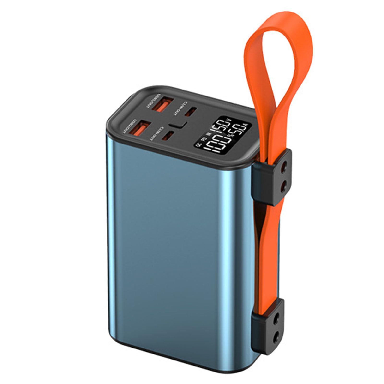Przenośny Power Bank z diodą LED, wejście/wyjście PD 100 W, bateria o dużej pojemności 30000 mAh, do telefonów komórkowych i tabletów,Blue