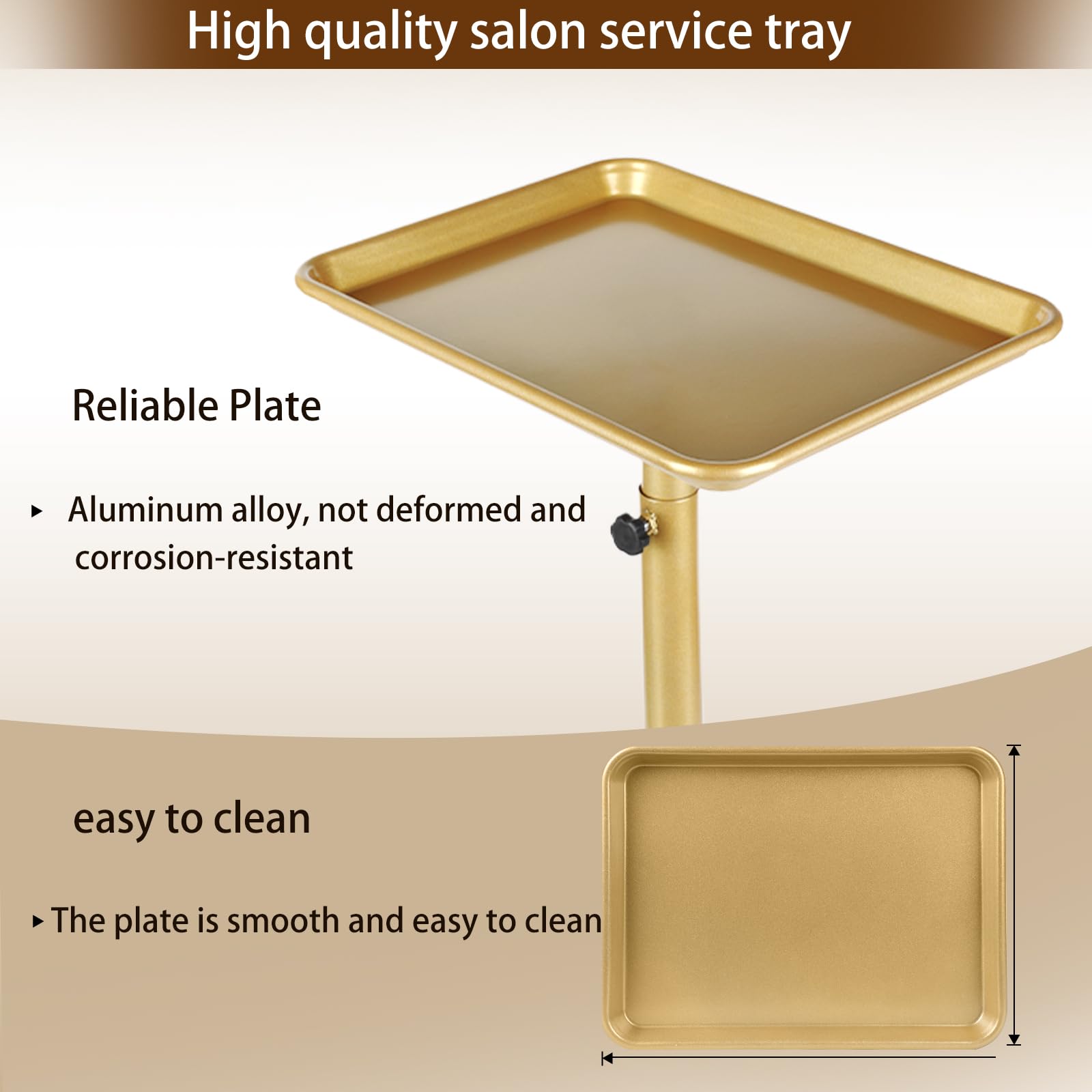 Salon Tray Cart with Adjustable Height and Wheels