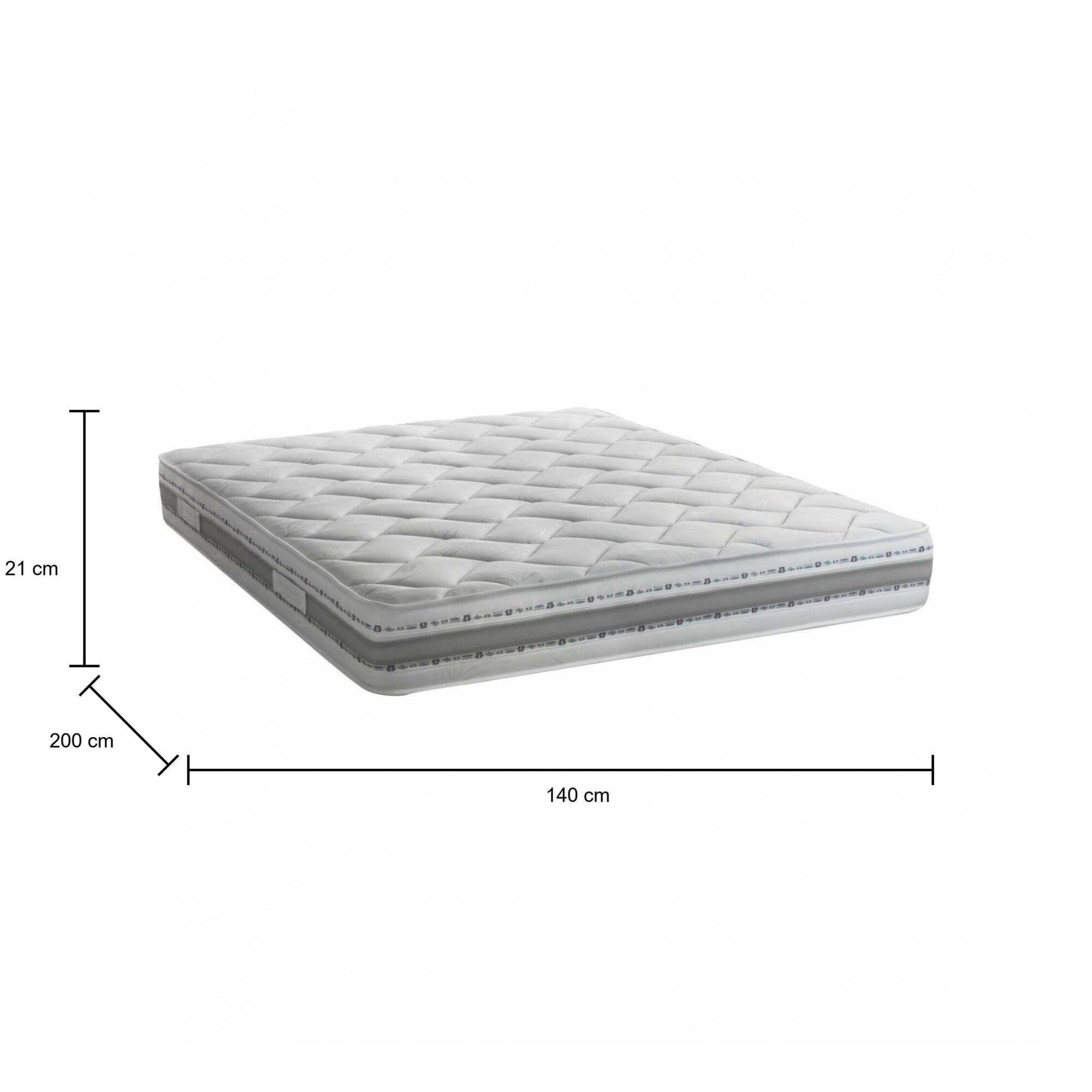 Talamo Italia - Materasso matrimoniale Sveva, Materasso sfoderabile in Memory Foam e Waterfoam, 100% Made in Italy, Anti acaro e Anallergico, Cm 140x200h21