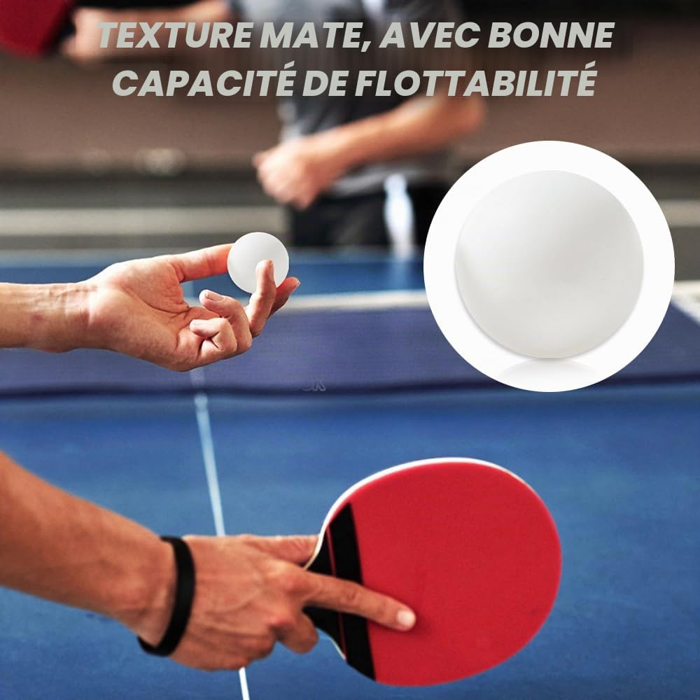 Mizikuu Lot de 50 balles de tennis de table blanches en plastique pour entraînement de ping-pong décorations sport