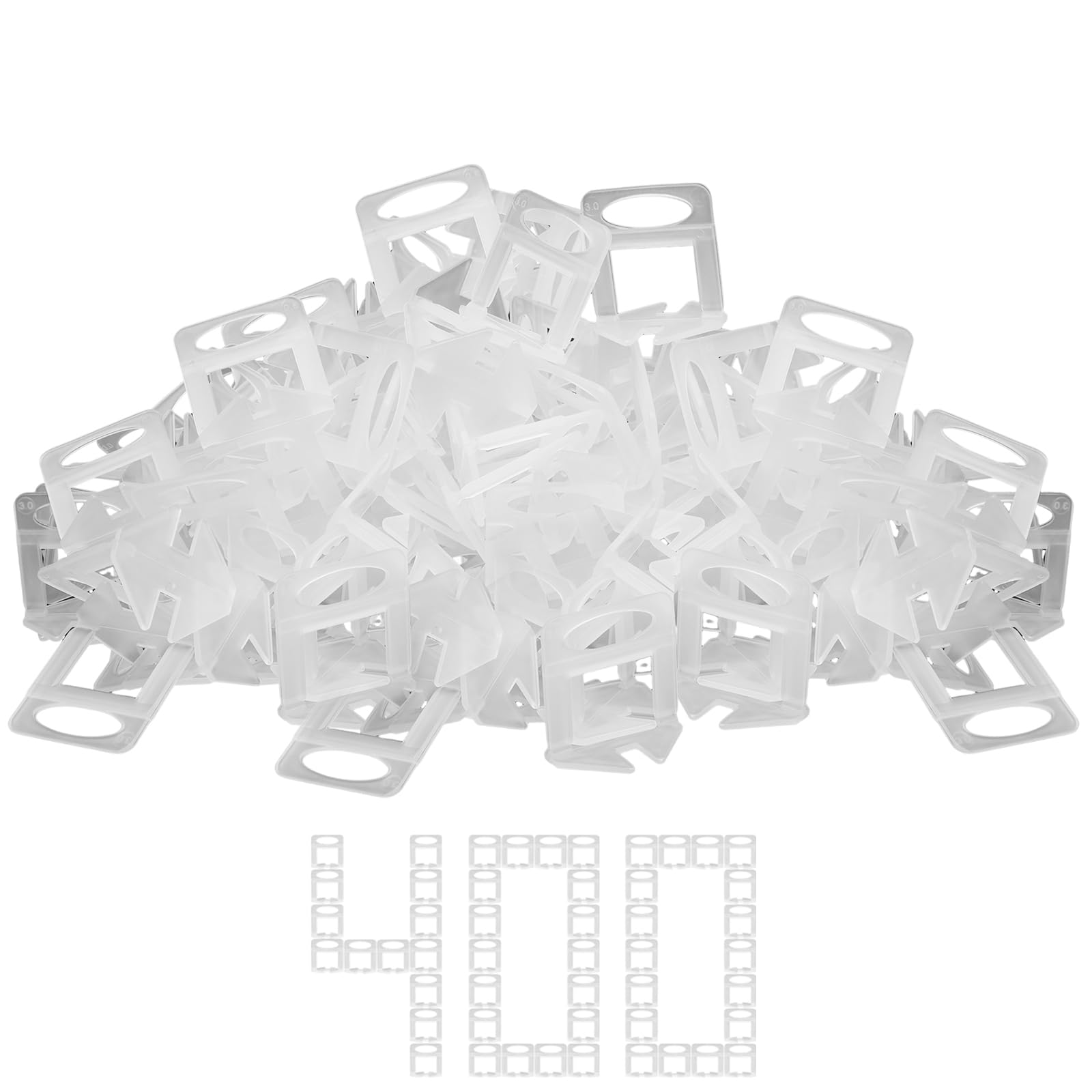 Storystore Tile Leveling System Tiles Leveler Spacers, 400-Piece Leveling Spacer Clips - 1/8 Inch Tile Spacers Lippage Free Tile and Stone