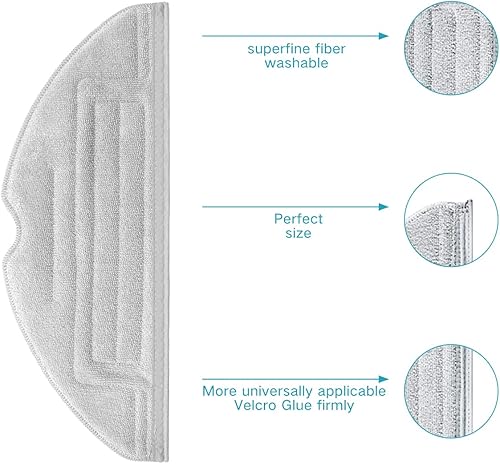 Miniatura 2 de Home Times Almohadillas de repuesto para trapeador de vacío para Roborock MaxVS7 MaxV PlusS7 MaxV UltraS7S7+ reutilizable para suelos duros,