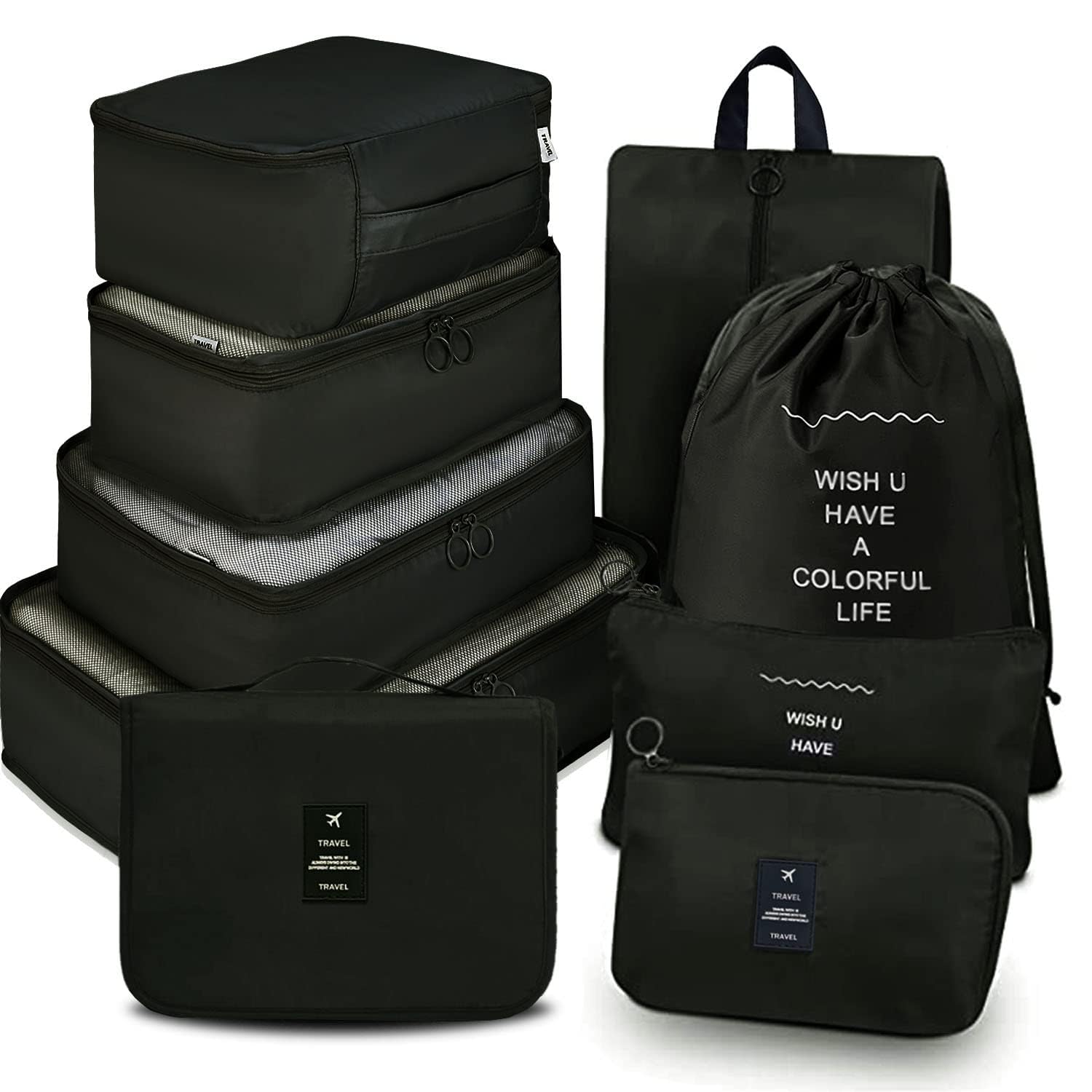 HEMX Household Supplies & Cleaning | Home Organization Packing Cubes for Travel, 9 Set Luggage Organizers with Toiletry Bag, Electronics Bag, Compression Cells Organizer Household Supplies & Cleaning-picture-26