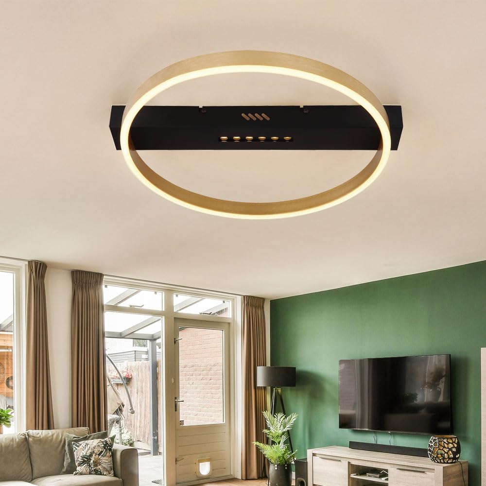 Ceiling Light LED Living Room Lamp Gold Colour Step Switch 24 W