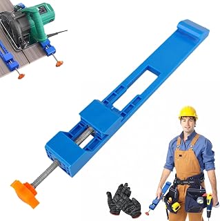 Adjustable Cutting Machine Base Guide for Circular Saw, Precision Electric Clamp Rail with Milling Positioning Clamp, Quick Setup Woodworking Tool for Wood, Tile, Marble DIY Projects(Blue,1Pc)