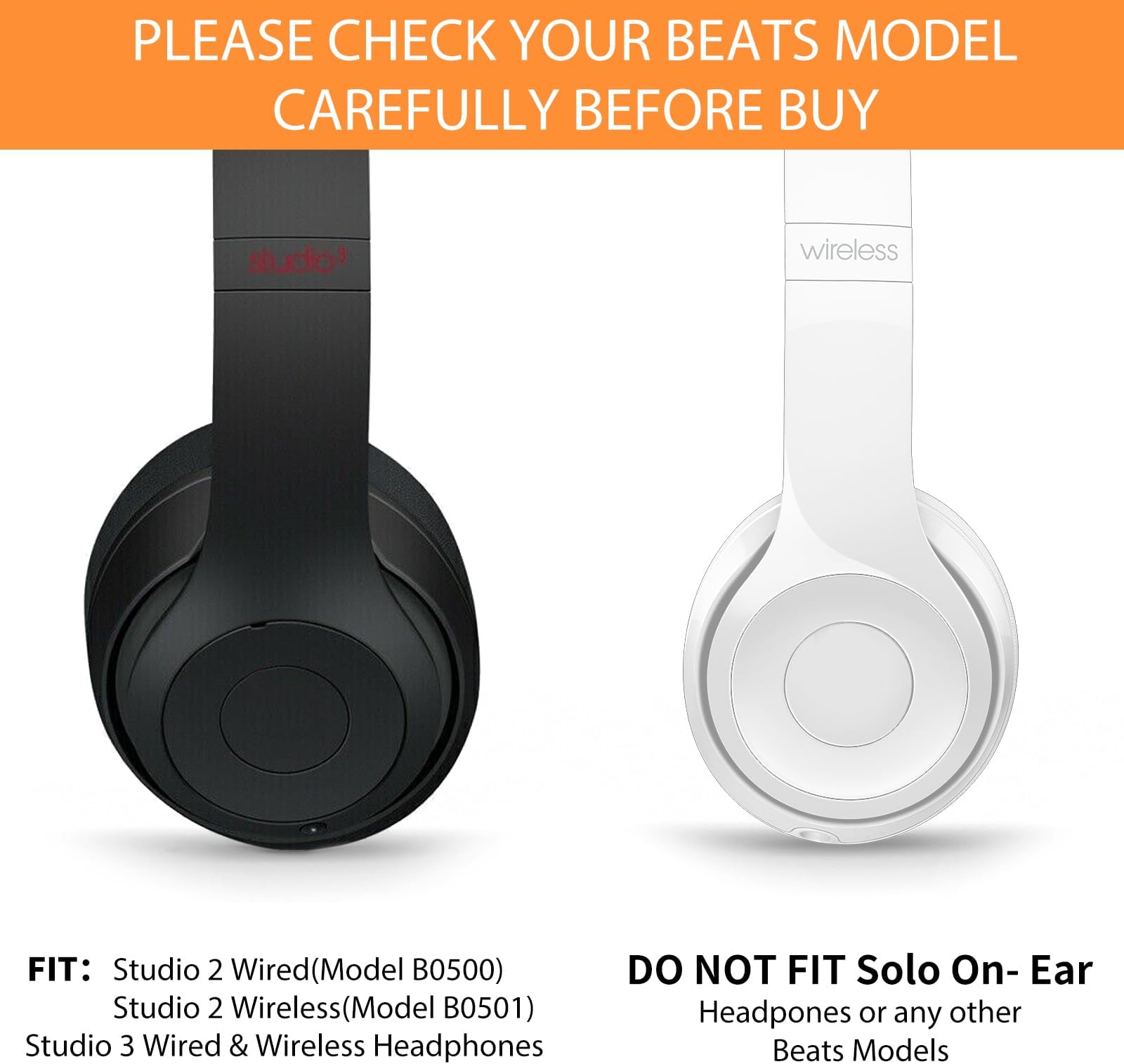 Studio Beats Replacement Earpads for Beats Studio 3, Beats Studio 2, Beats Studio 3, Wireless Ear Cushions, Gray