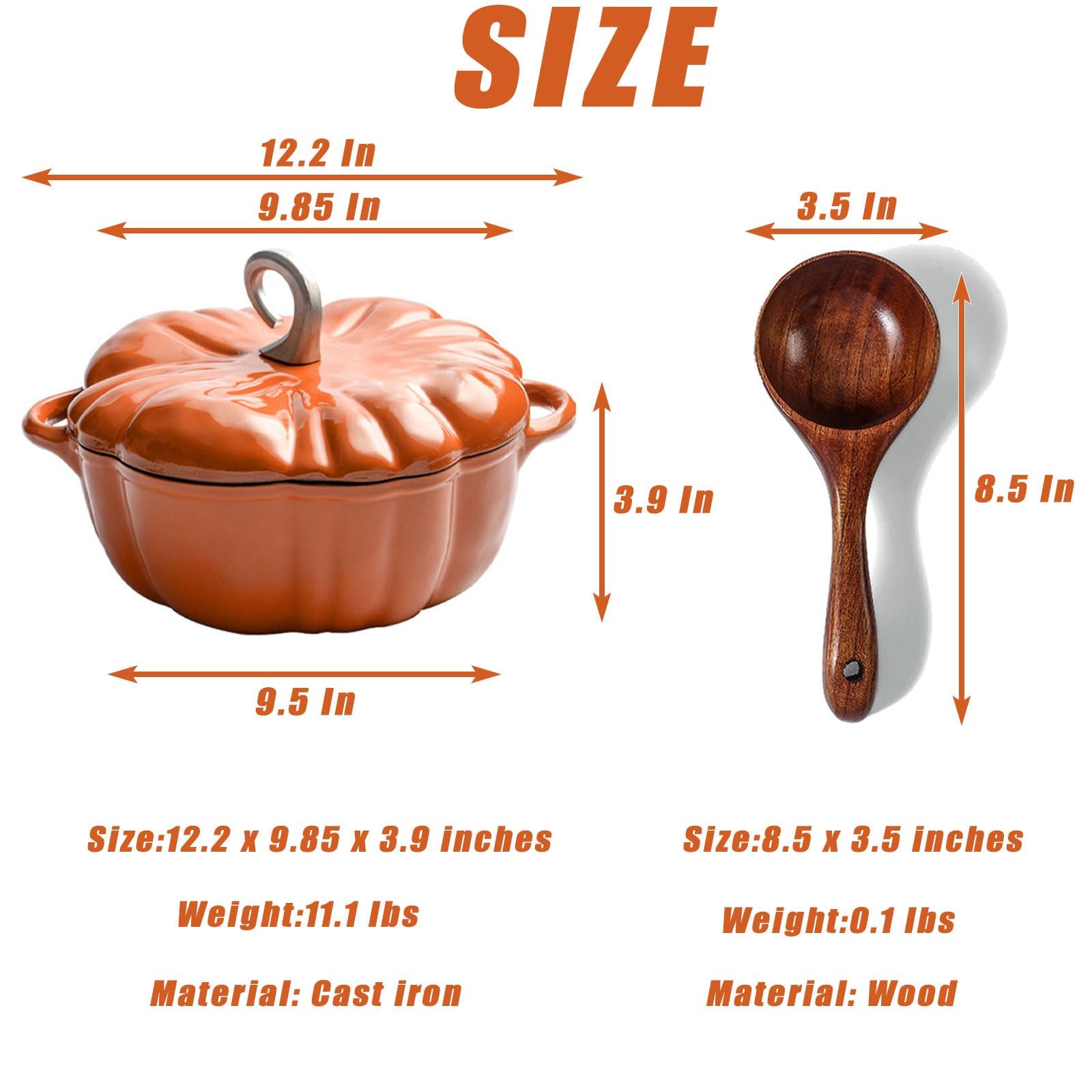 Cocotte En Céramique En Forme De Citrouille 1,7L - Four Hollandais Avec Couvercle, Pour Soupes Et Ragoûts - 5