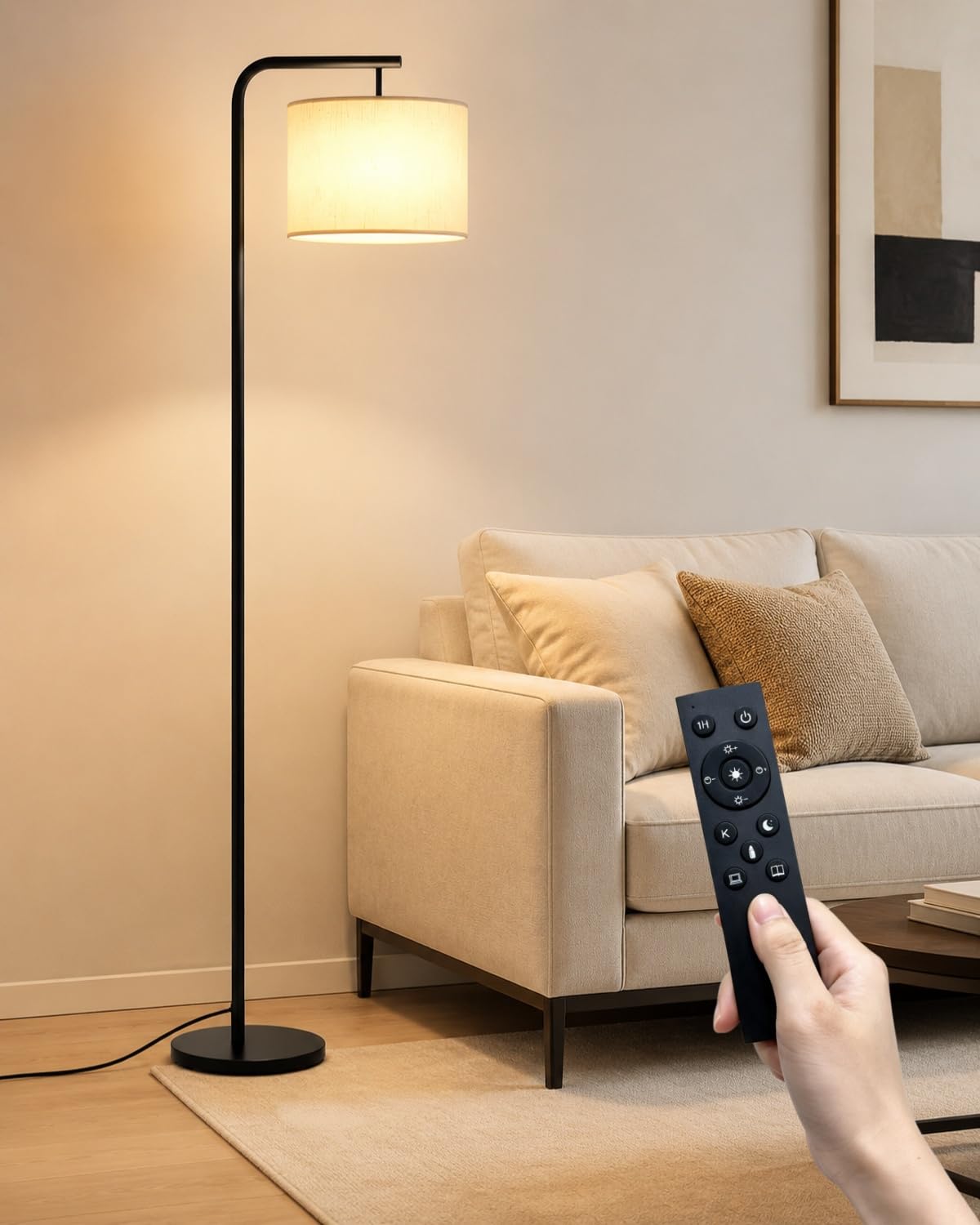lampadaire sur Pied Salon avec Télécommande, 3 Températures de Couleur