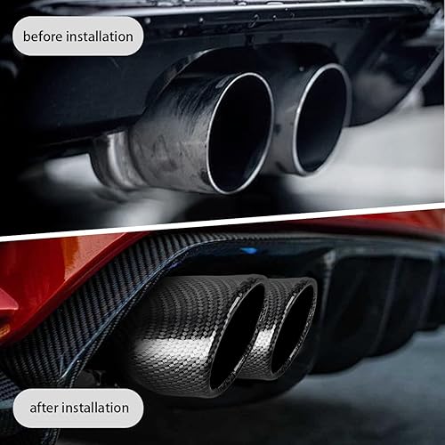 Miniatura 7 de Punta de escape doble de 2.5 pulgadas, entrada universal, tubo de escape de automóvil, tubo de cola de garganta, tubo en Y de acero inoxidable,