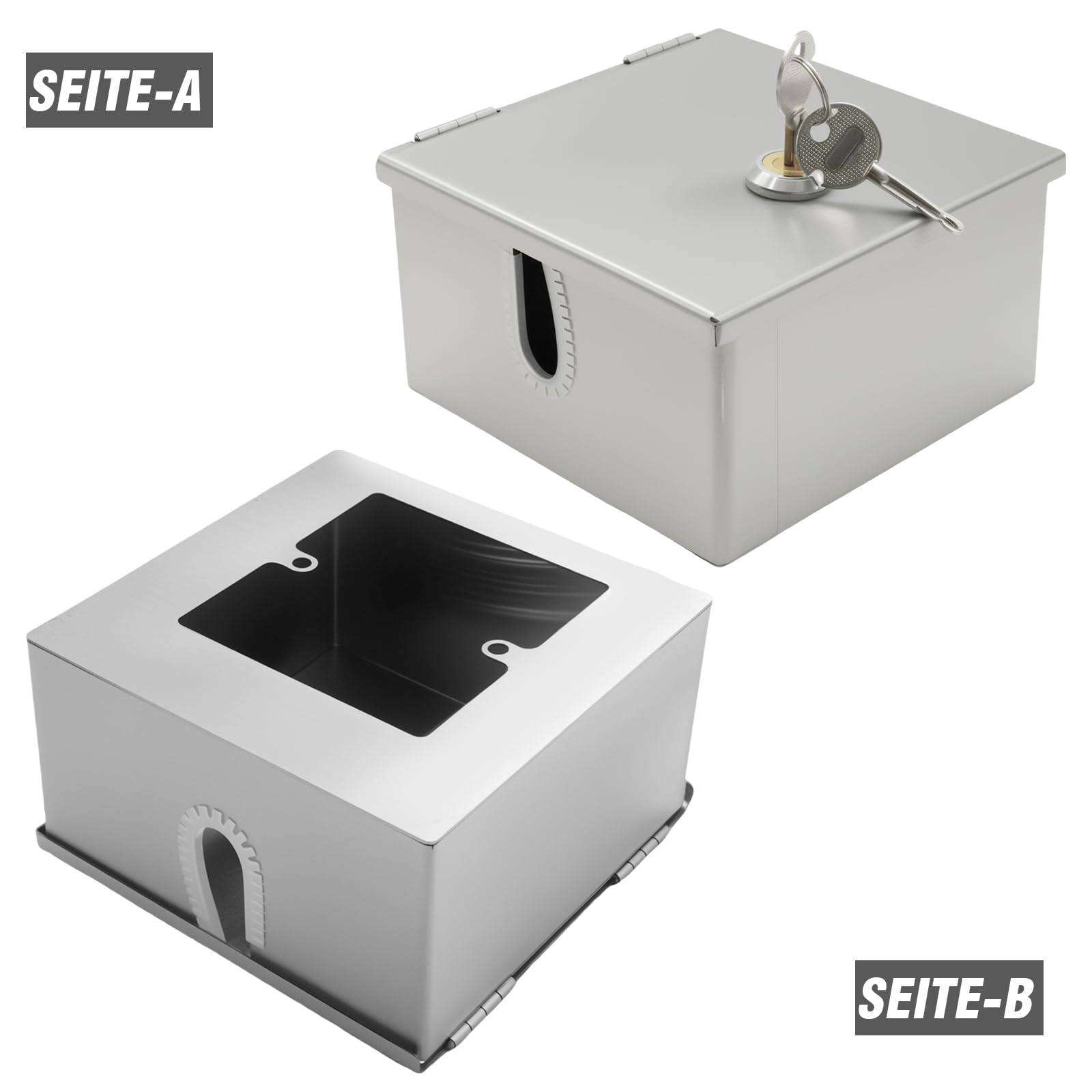 120 mm × 120 mm × 65 mm resistente al agua armario con caja de acero inoxidable, adecuado para la protección de enchufes exteriores y una fuente de alimentación segura (120 mm x 120 mm x 65