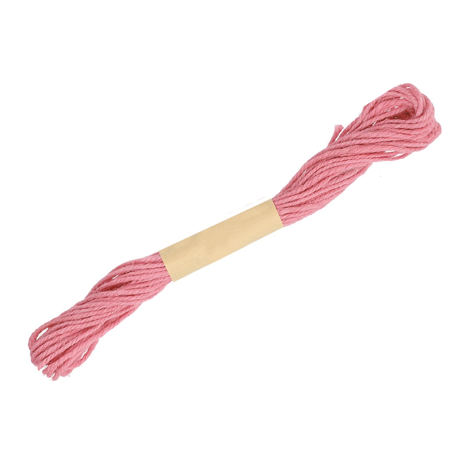 sourcing map Natural Jute Twine String, 0.08 Inch x 33 ft Jute Rope Thread String Rope for Gardening DIY Crafts Home Decor Gift Wrapping, Pink
