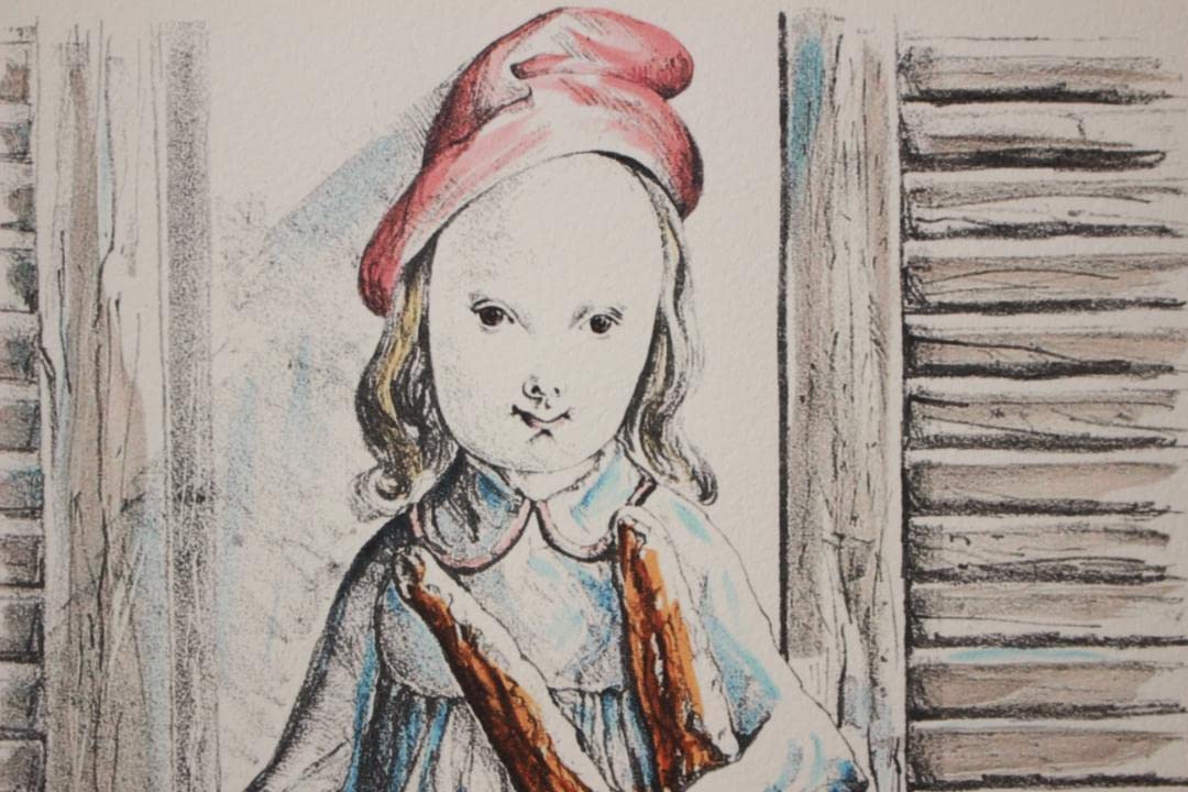 ☆藤田嗣治 エスタンプリトグラフ「パンを抱える少女」250部限定☆