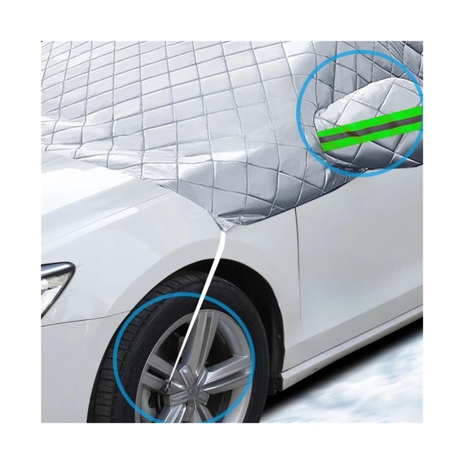 Couvercle de dégivrage de Pare-Brise de Voiture 1 pièces agrandir la Couverture de Neige Voiture Hiver Pare-Brise Pare-Neige Coupe-Vent imperméable fenêtre(A)