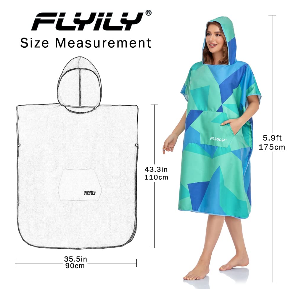 Toalla de Microfibra para Poncho de Surf con Capucha Bata de Baño para Nadar y Cambiarse en La Playa Talla única Todos los Adultos