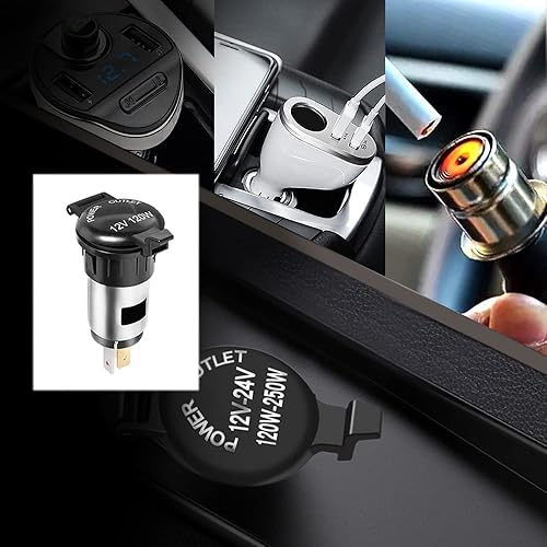 Miniatura 5 de Xafissy - Enchufe para encendedor automático, 12 V, 120 W, impermeable, para coche, barco, tractor, motocicleta (1)