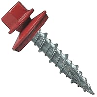 Vista 21 de Tornillos para techos de metal: (250) 10 x 1 ABC Tornillo de techo de chapa de metal gris de 10 x 1 ABC. Tornillos de revestimiento de metal a