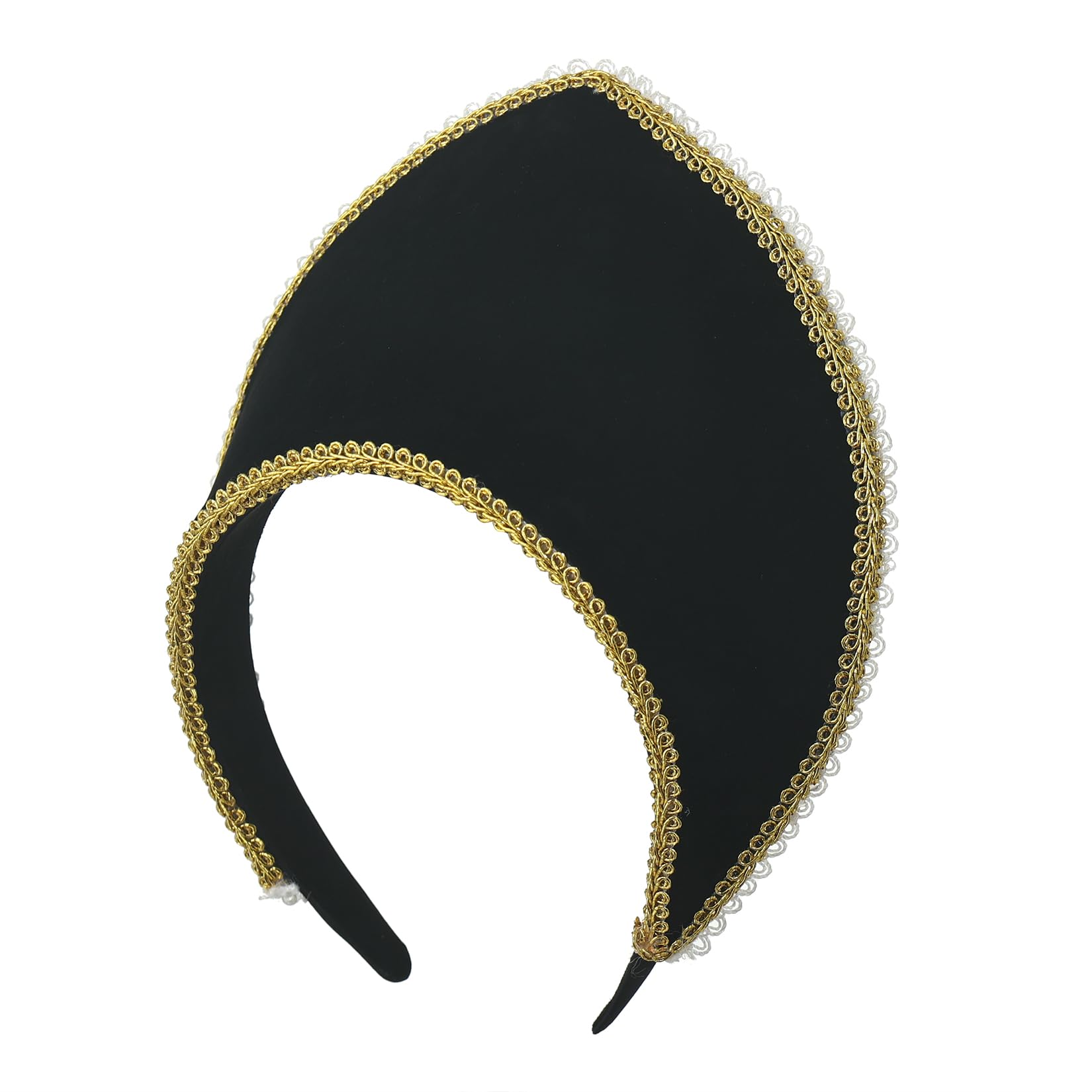 BPURB Women's Tudor Headband Renaissance Anne Boleyn Hat Elizabethan Headwear Halloween Costumes (Height:11.5cm/4.53 inch) - Image 3