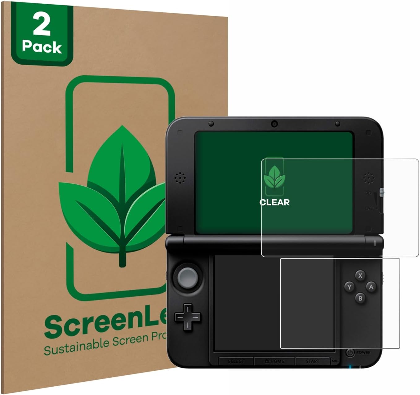 (2 Pack Screen Protector Compatible with Nintendo 3DS XL SPM7800 [Sustainable Screen Protection, Clear, Anti-Scratch]