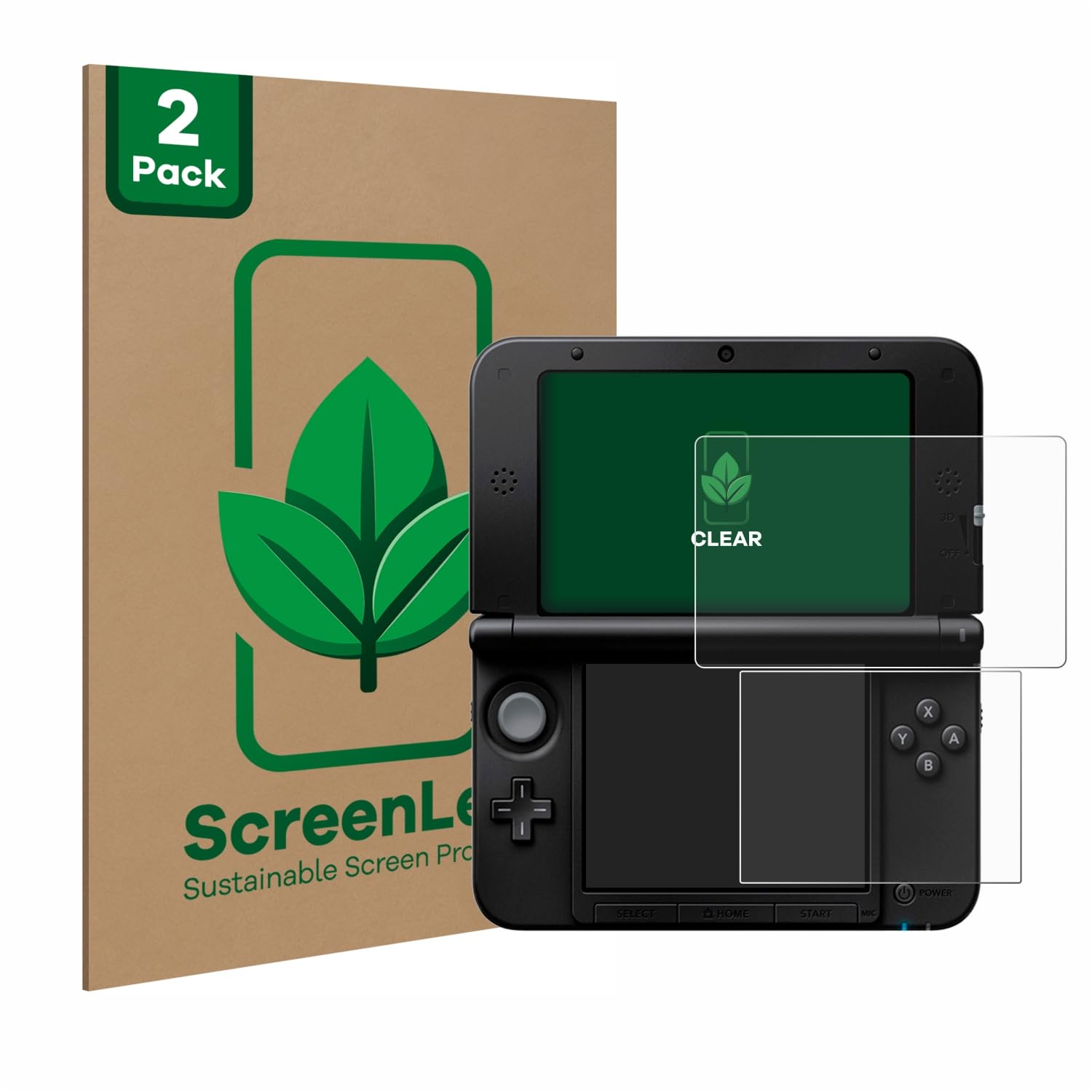 2 Unidades Protector de pantalla para Nintendo 3DS XL SPM7800 [Protección de Pantalla Sostenible, Clear, Anti-Arañazos]