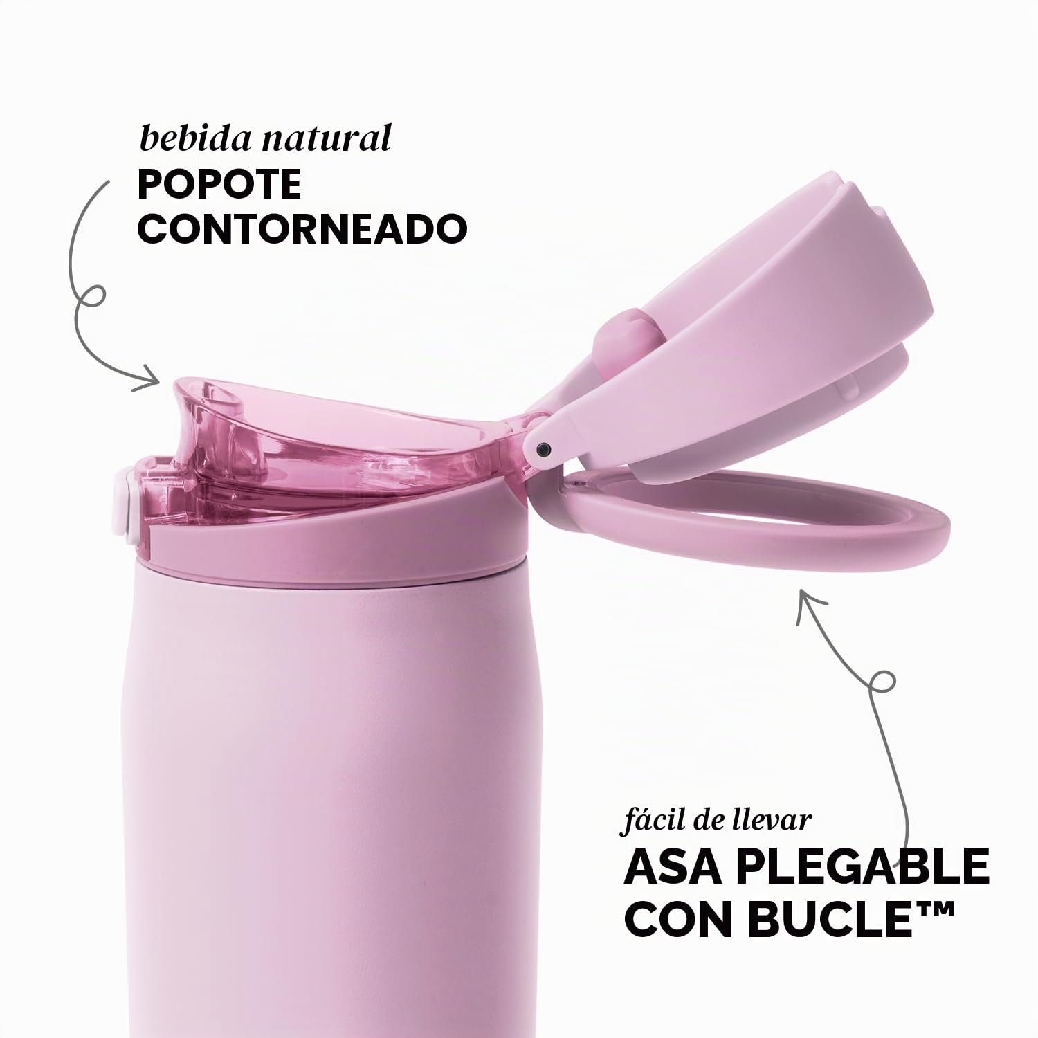 Simple Modern Mesa Loop Botella de Agua con Pajita | Botellas de Acero Inoxidable Aisladas Compatibles con Portavasos para Viajes, Deporte y Escuela| 890ml | Pink Champagne | Mesa Loop - Botella de agua aislada para escuela, deportes, viajes, a prueba de
