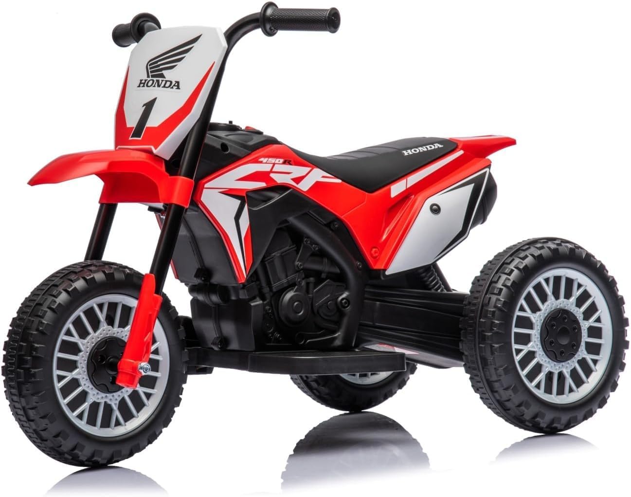 Moto da Cross Elettrica per Bambini Honda CRF450L 6V a 3 Ruote con Licenza Ufficiale – Clacson Mini Moto Giocattolo per 18–36