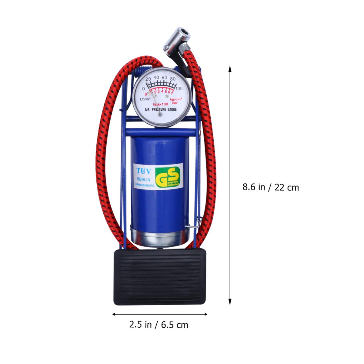 BESPORTBLE Mini Bike Portable Air Compressor Activated Floor Pump Lightweight Foot Pump with Gauge Ergonomic Tire Inflator Cycling Supplies for Motorbike Bike Mini Bike Portable Air Compressor