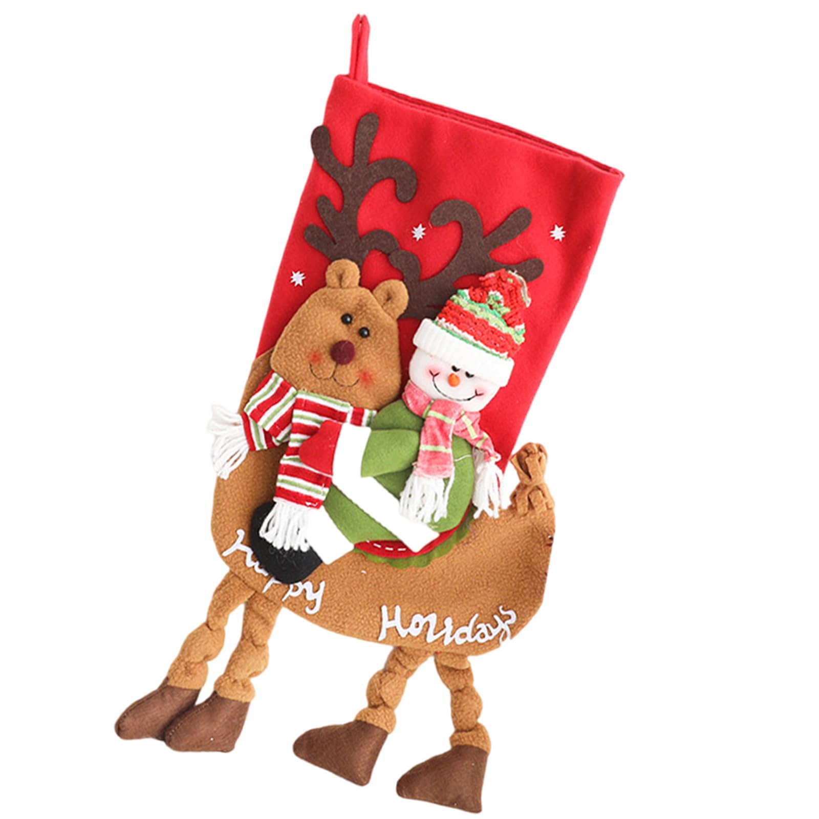 Buxuaaaa Christmas Stocking for Fireplaces Decoration Stylish Hanging Gifts Bag Santa/Snowman/Deer Ornament Party Supplies Christmas Stocking Gift Bag