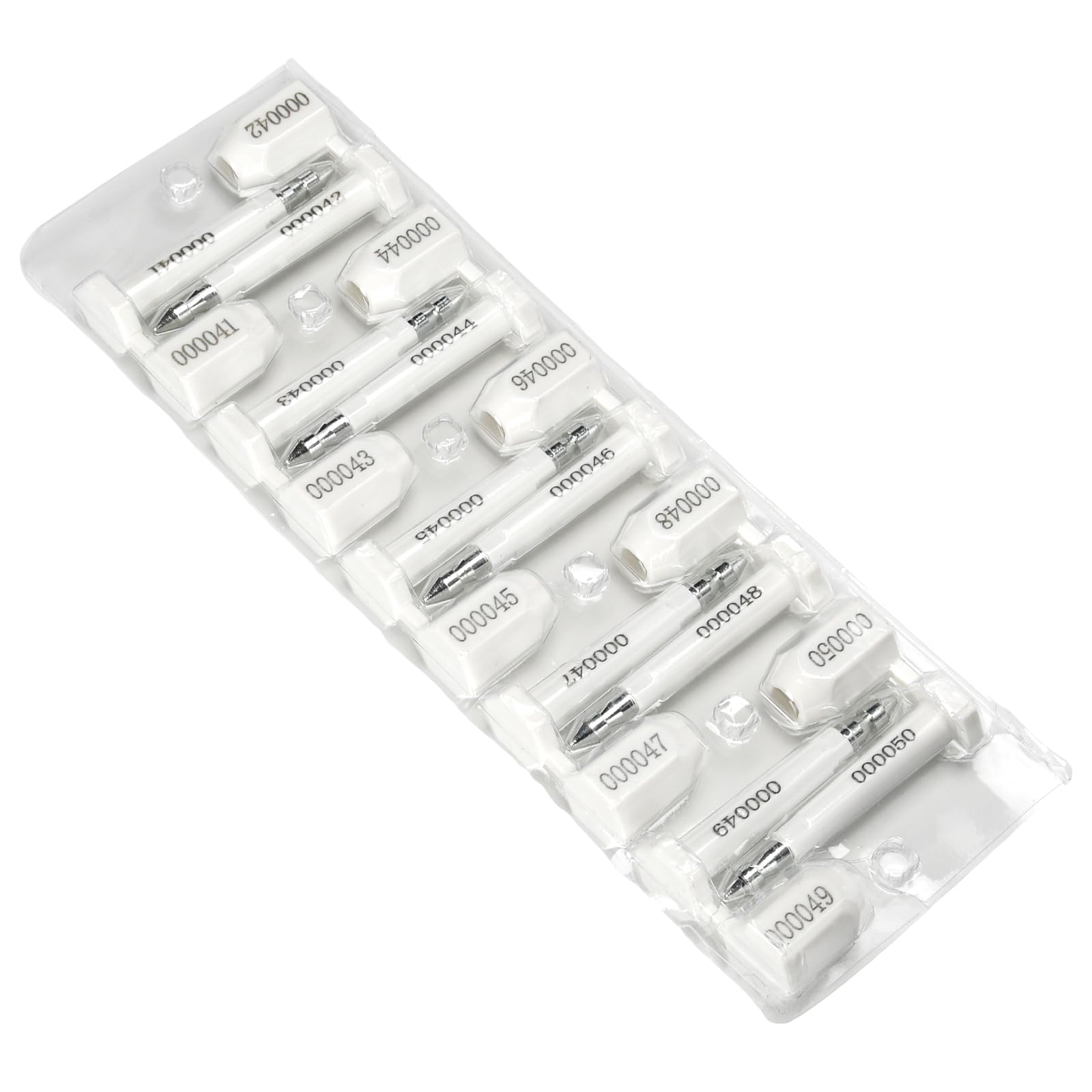 LeadSeals 50PCS Long Bolt High Security Shipping Container Seals with Print Progressive Numbering Tamper Proof Seals for Cargo Containers, Trucks, Trailers ISO 17712 Certified (White)