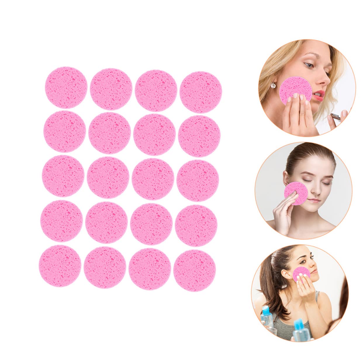 FRCOLOR 80pezzi Spugne Lavabili Per Pulizia Viso Dischetti Struccanti Morbidi e Riutilizzabili Spugna Per Rimuovere Trucco e Lavare Viso Perfetti Per Viaggi e Uso Quotidiano
